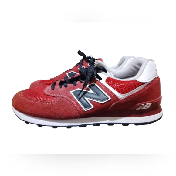 New Balance 574 Classic Red Black White Size 10.5